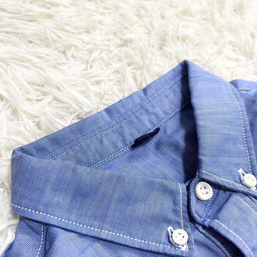 美品✨45R スーピマオックスの908オーシャンボタンダウンバスクプル ボーダー