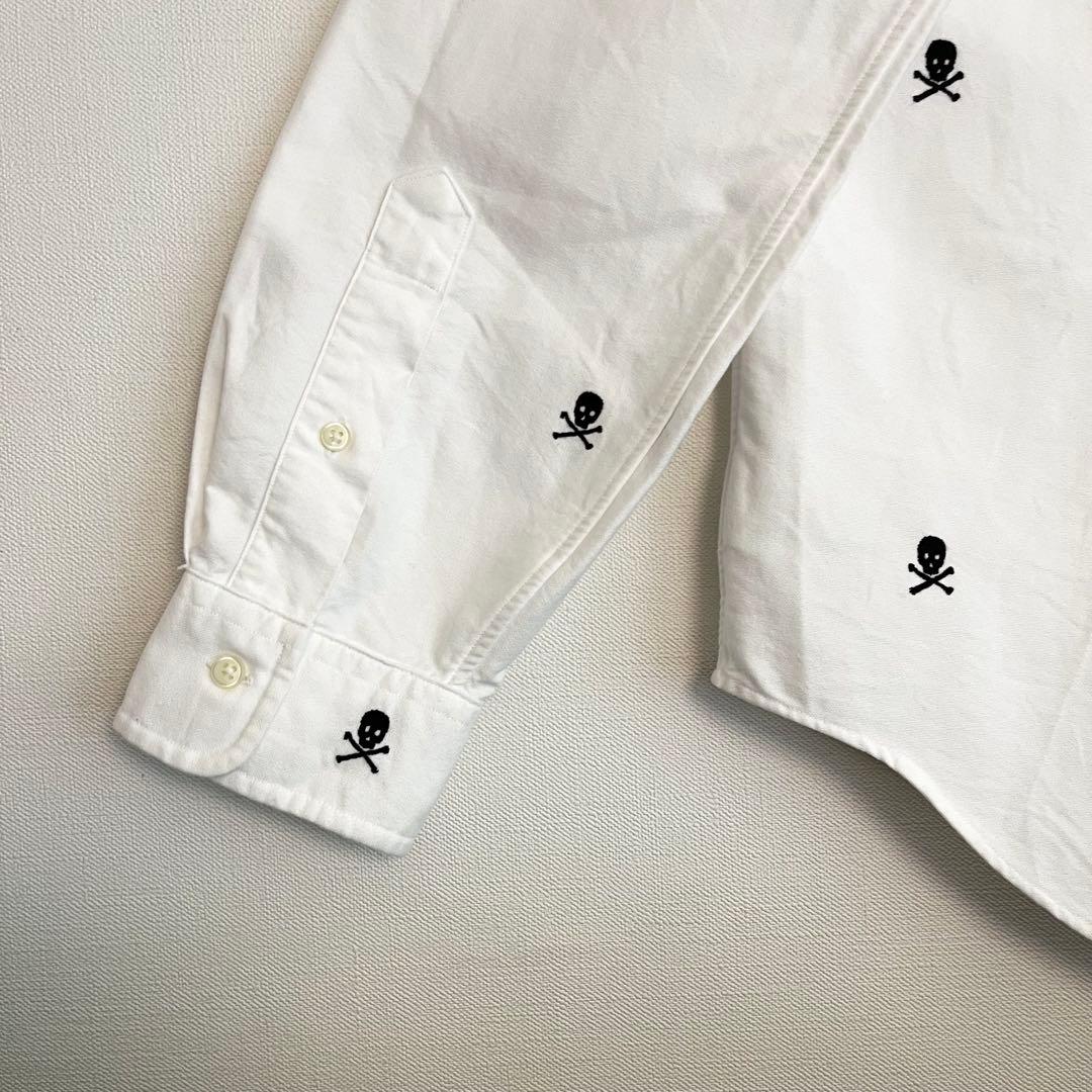 【超レア★未使用に近い】ラルフローレンスカル刺繍ボタンダウンシャツ★ホワイト白L