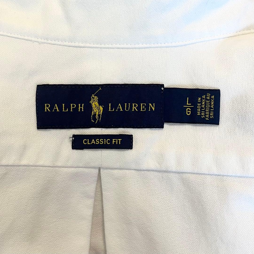 【超レア★未使用に近い】ラルフローレンスカル刺繍ボタンダウンシャツ★ホワイト白L