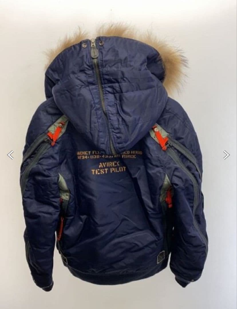 【美品】【Lサイズ】【リアルファー】【N-2B】【ネイビー】【AVIREX】