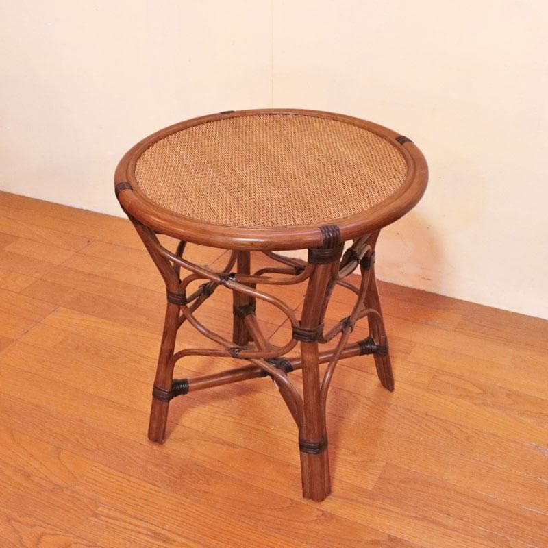 ラタン ローテーブル Φ50cm 籐家具 丸形 ナチュラル 214-1352