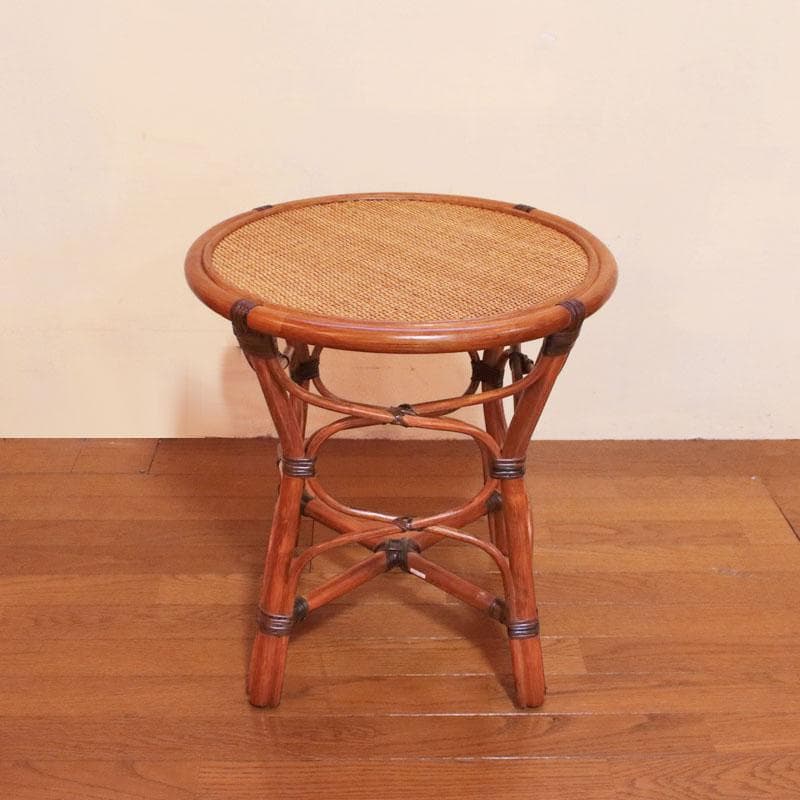 ラタン ローテーブル Φ50cm 籐家具 丸形 ナチュラル 214-1352