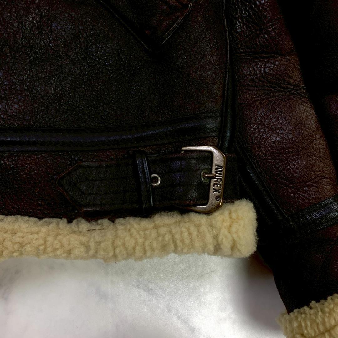 希少バックプリント★USA製 AVIREX B-3 ムートンジャケット　D994