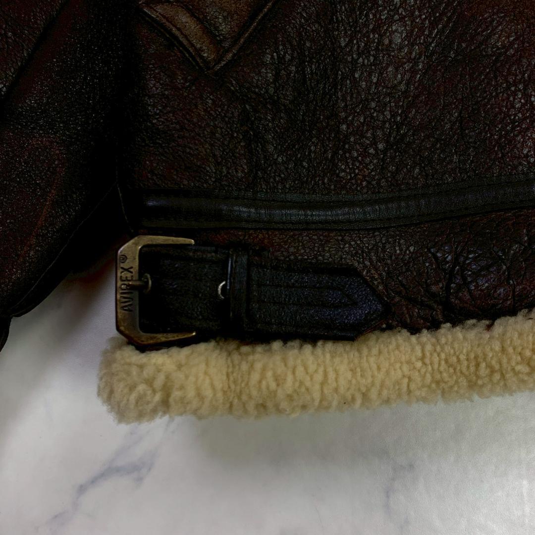 希少バックプリント★USA製 AVIREX B-3 ムートンジャケット　D994