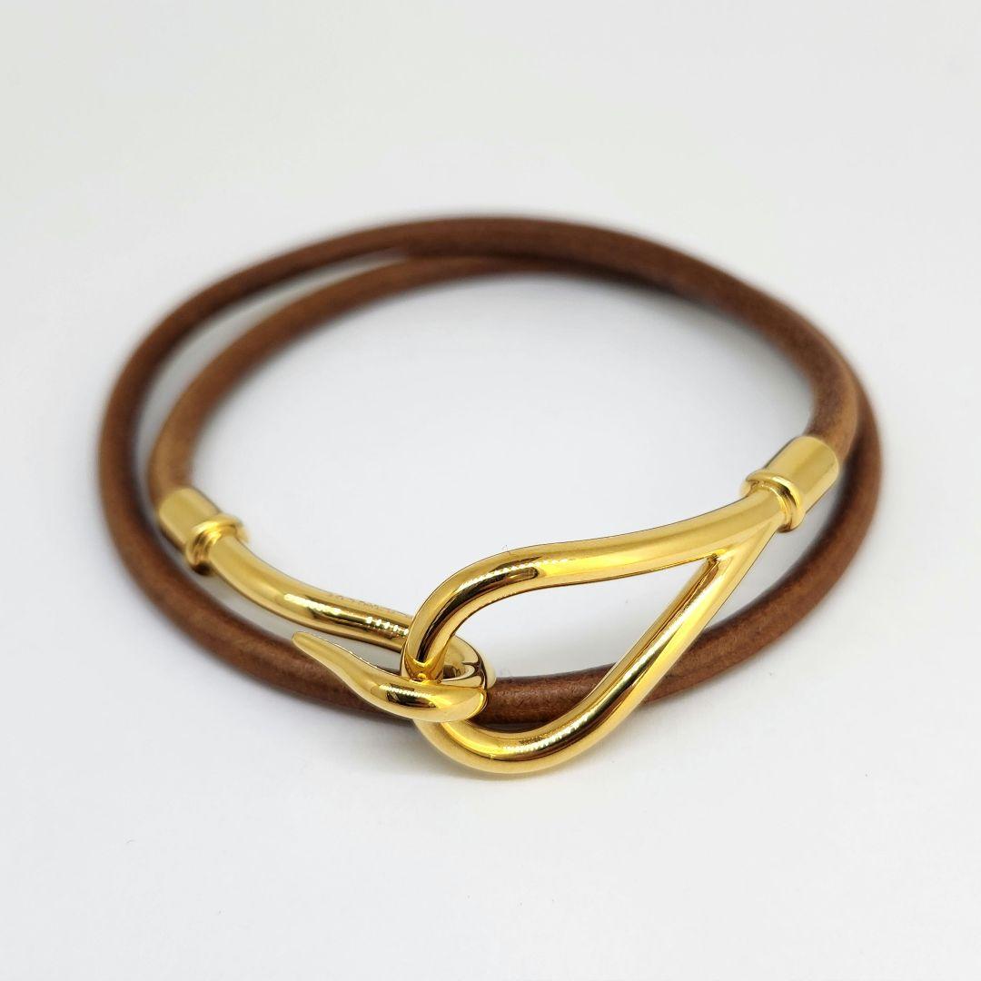 【鑑定済】エルメス HERMES ジャンボ ブレスレット レザー 極美品