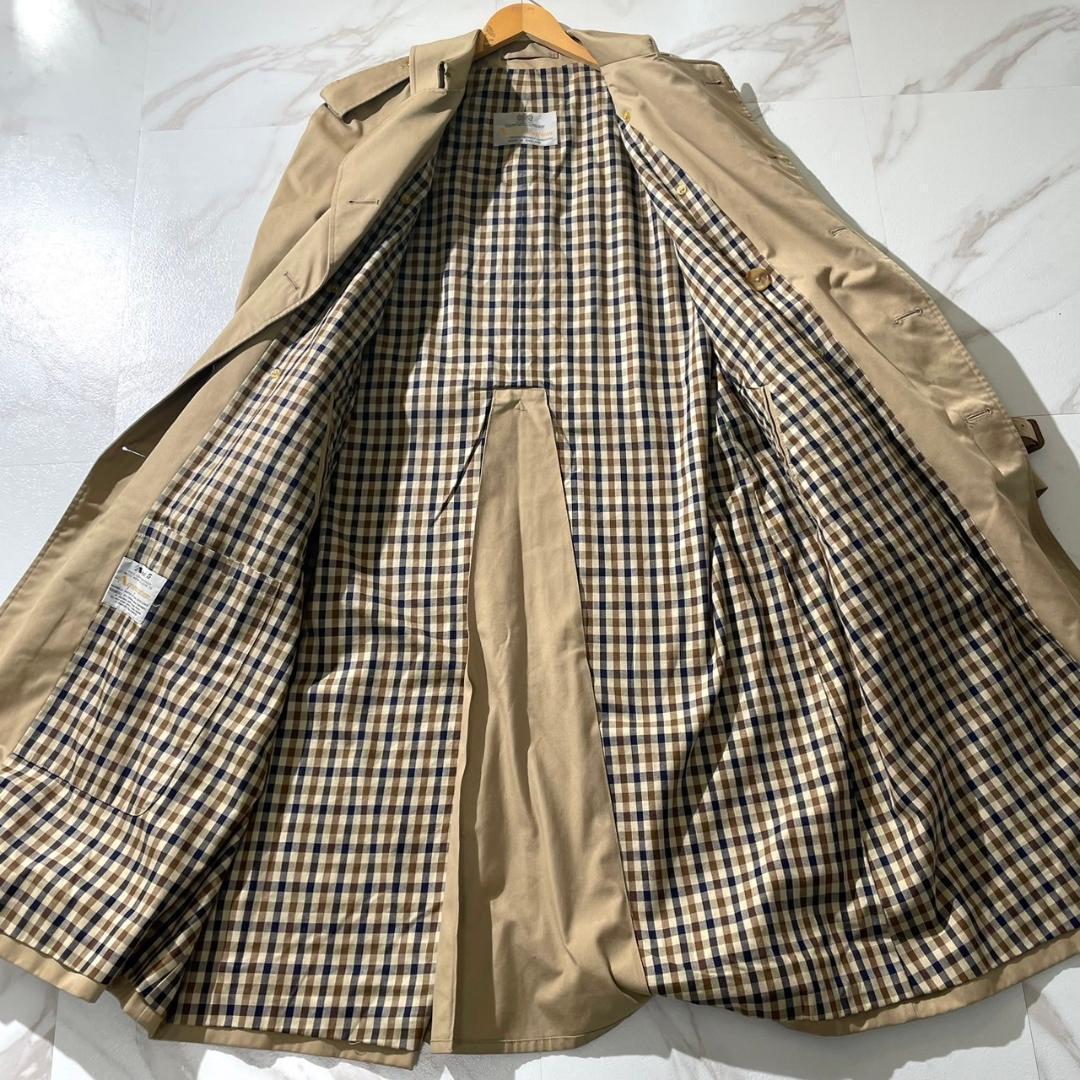 希少・80s　アクアスキュータム　トレンチコート　ガンクラブチェック　英国製