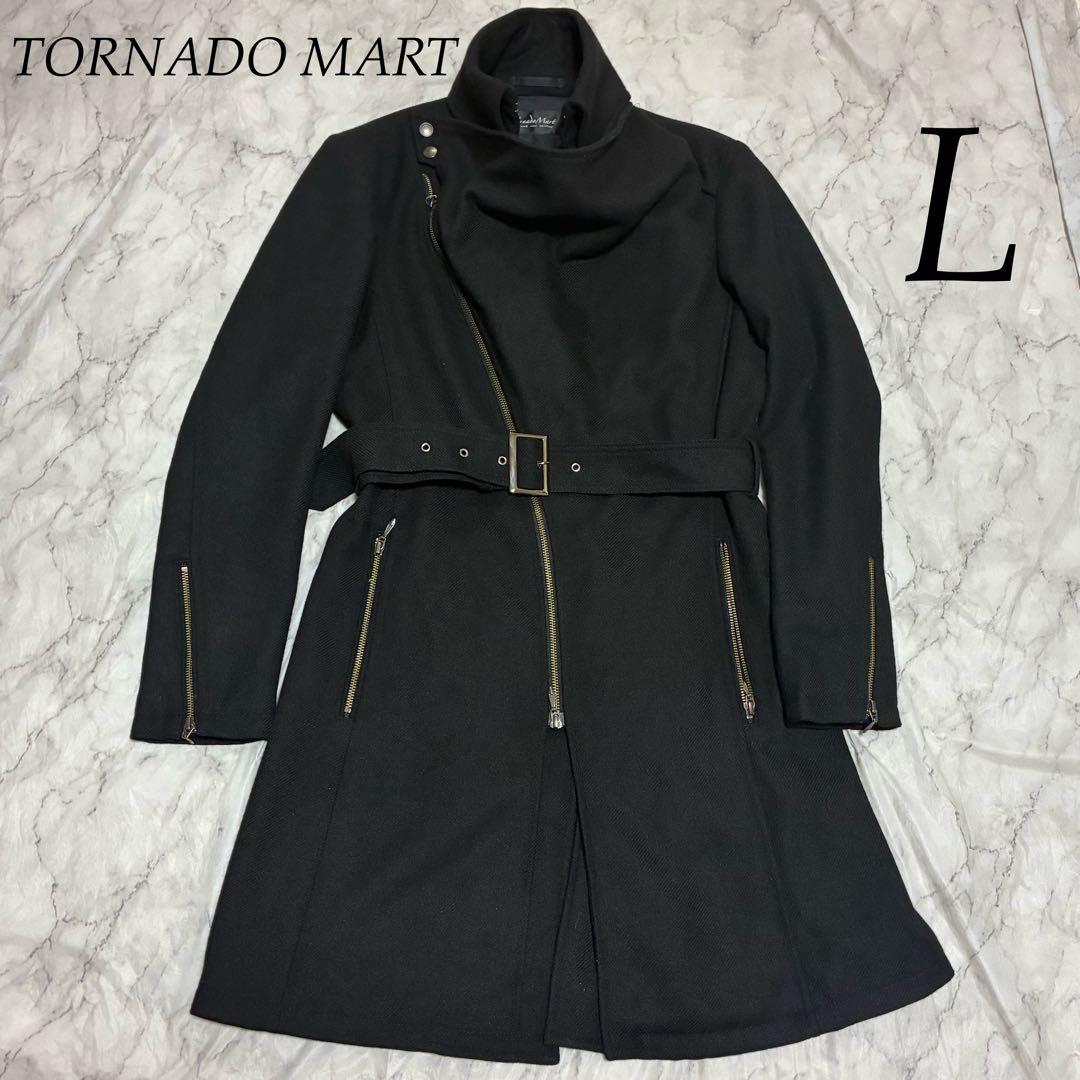 TORNADO MART ドレープコート ベルト付 黒 お兄系 y2k Lサイズ