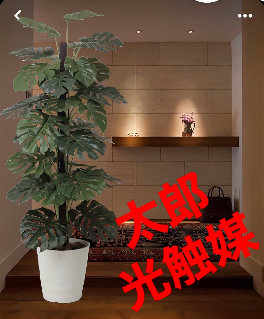光触媒　人工観葉植物　ウォールグリーン　フェイクグリーン　モンステラ1.8m