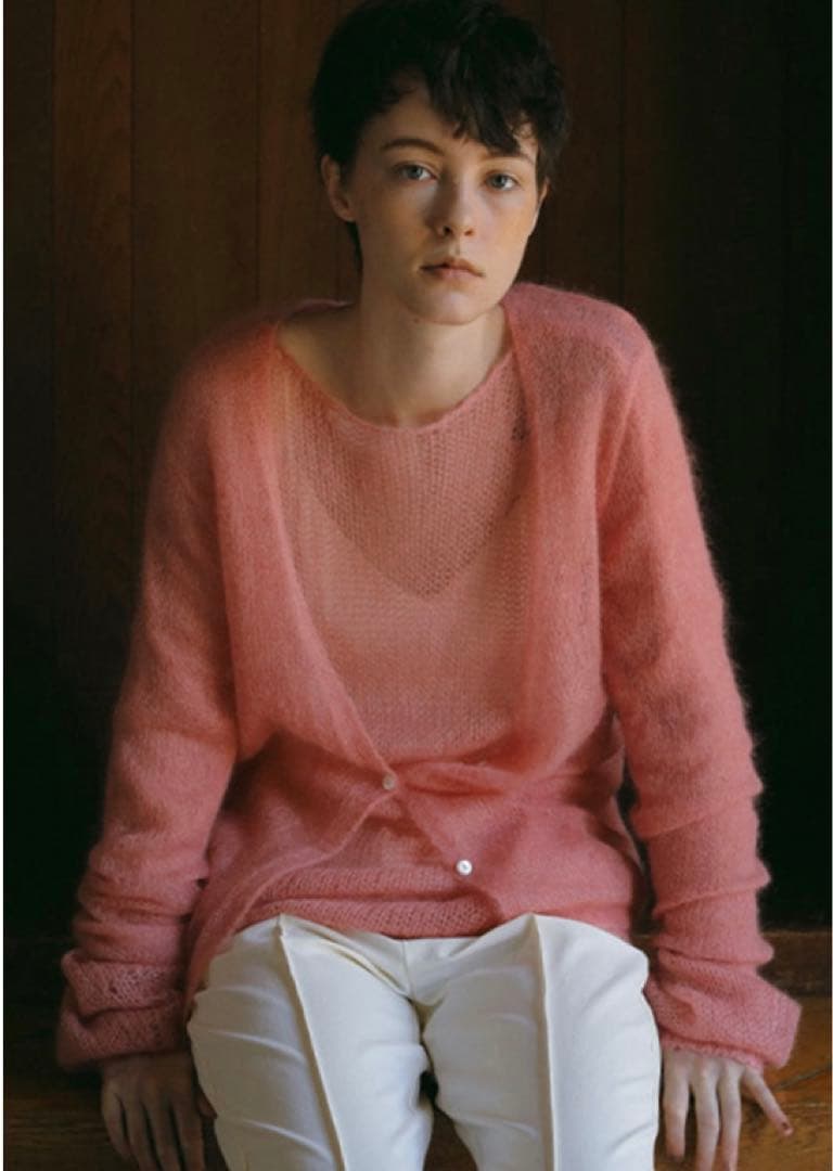 しの⭐︎タグ付新品エトレトウキョウスリーブモヘアプルオーバーピンク