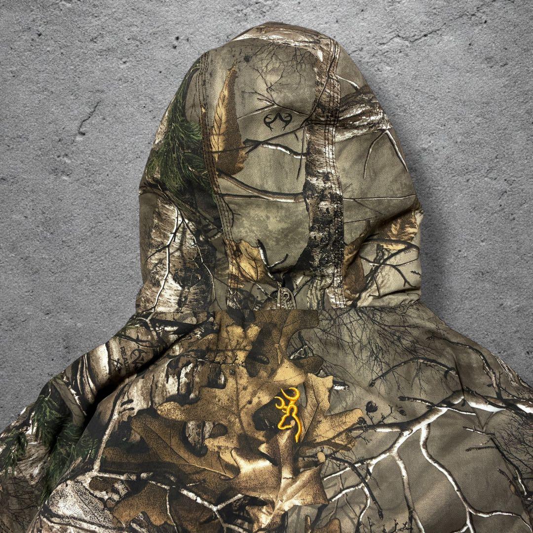 リアルツリーアクティブジャケット2XLリバーシブルブラウン中綿パーカーストリート