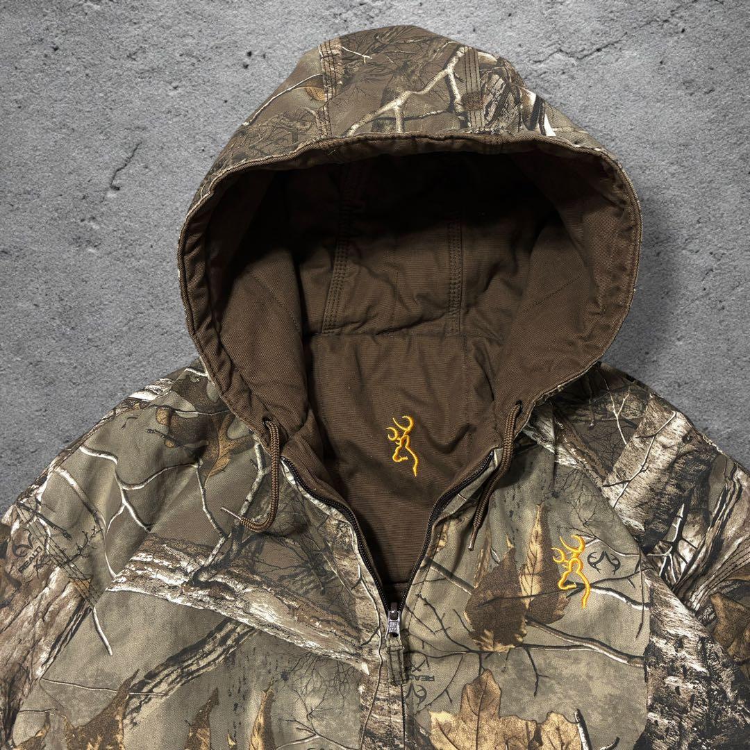 リアルツリーアクティブジャケット2XLリバーシブルブラウン中綿パーカーストリート