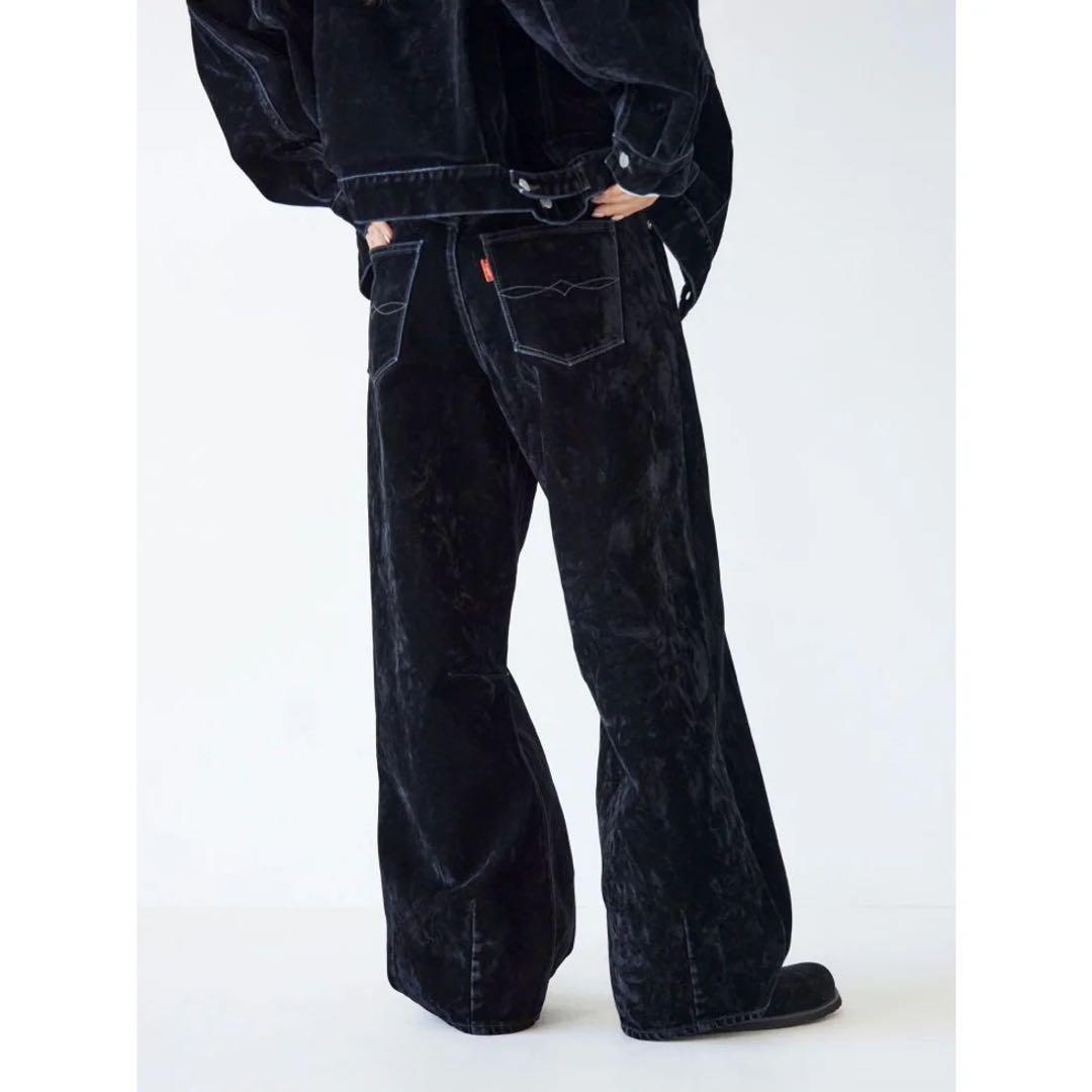 ryuna / ungrid フロッキー起毛　デニムセットアップ