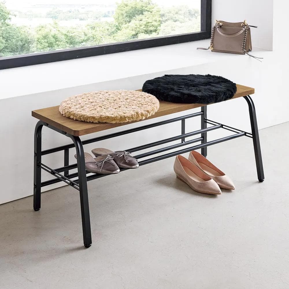 幅85 WH ラバーウッド玄関ベンチ　長椅子　いす　イス　日本製新潟県燕市