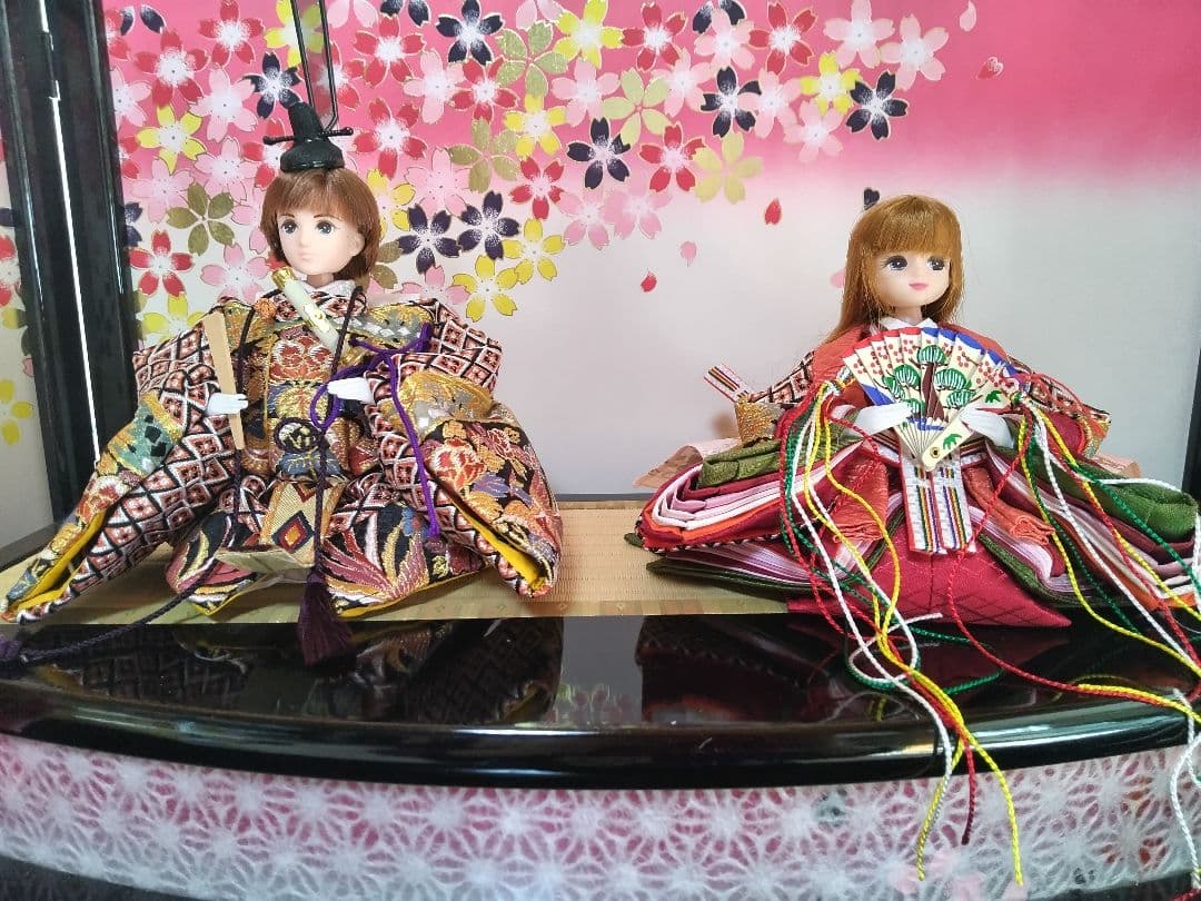 リカちゃん　雛人形 ② 親王と三人官女（リメイク品）