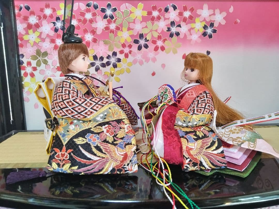 リカちゃん　雛人形 ② 親王と三人官女（リメイク品）