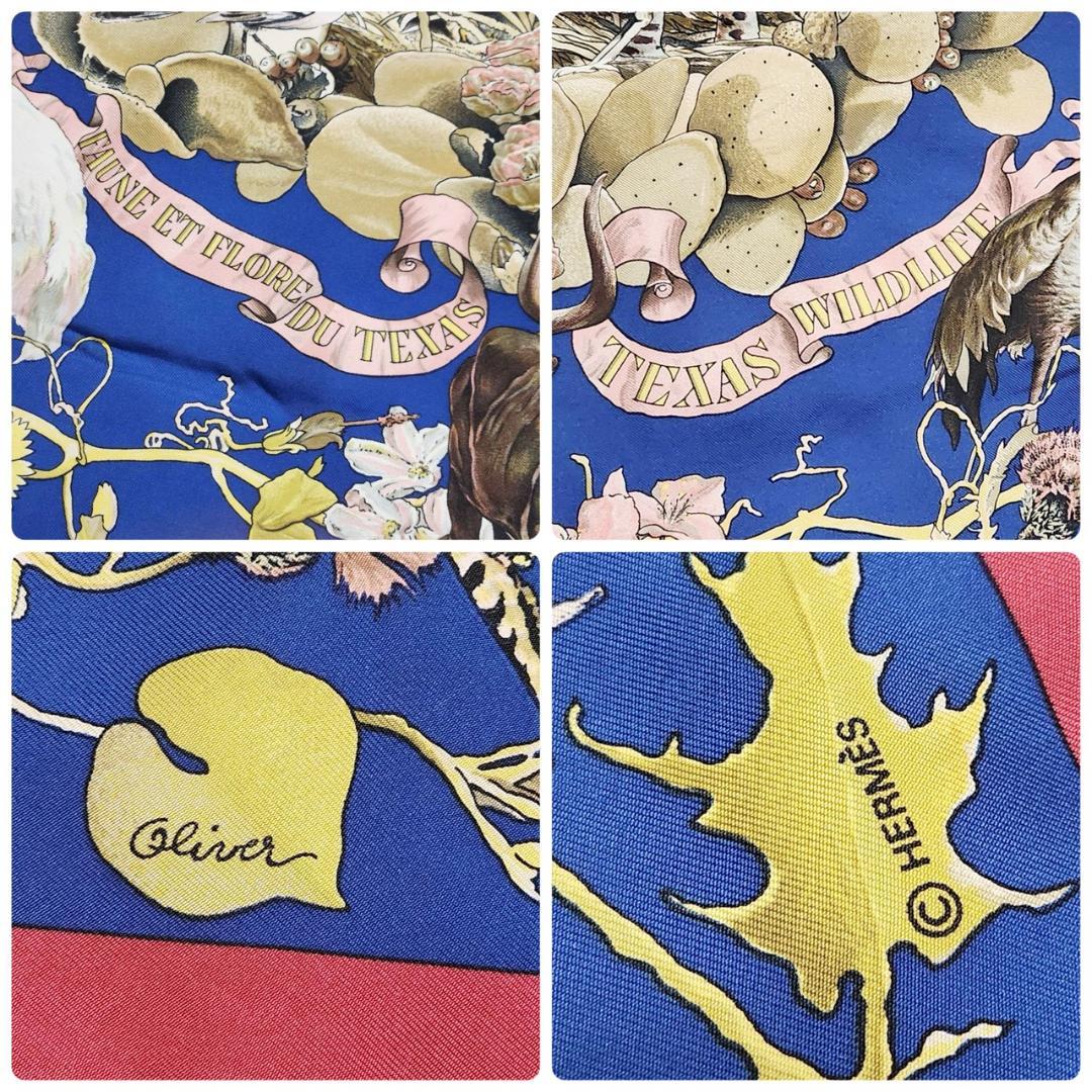エルメス カレ90《テキサス動植物図鑑》大判スカーフ 鳥 動物 植物 希少
