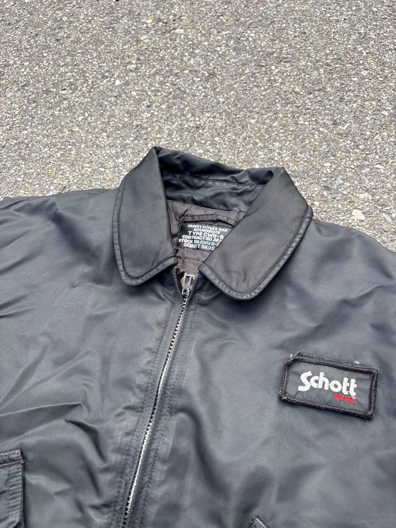 90s Schott CWU-R フライトジャケット ブラック MA-1 名作