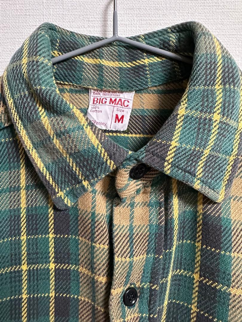 70s BIG MAC ヘビーネルシャツ チェック M ビッグマック USA
