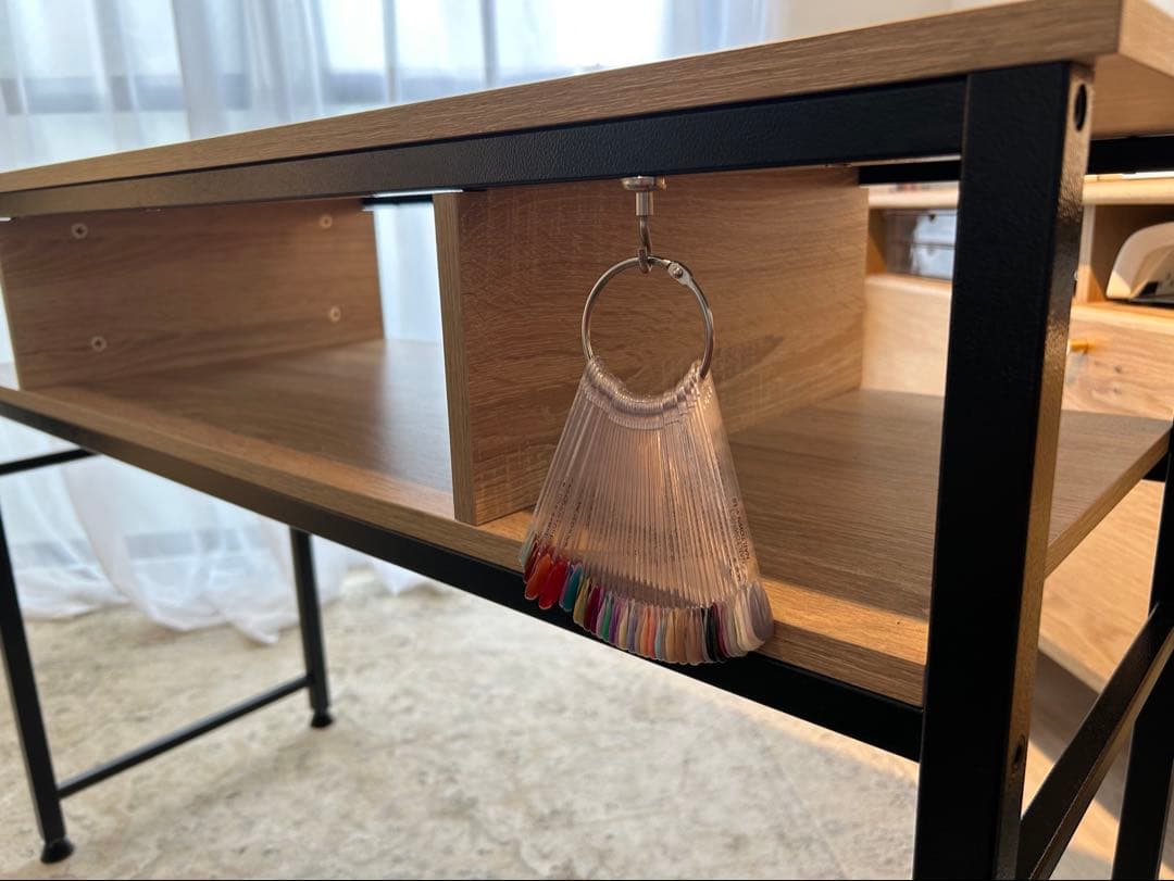 ネイルデスク　FV5722 ネイルテーブルバーリー　ライトブラウン