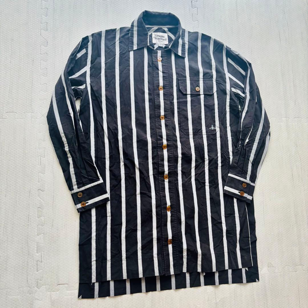 【希少】Vivienne Westwood ストライプ ロングシャツコート