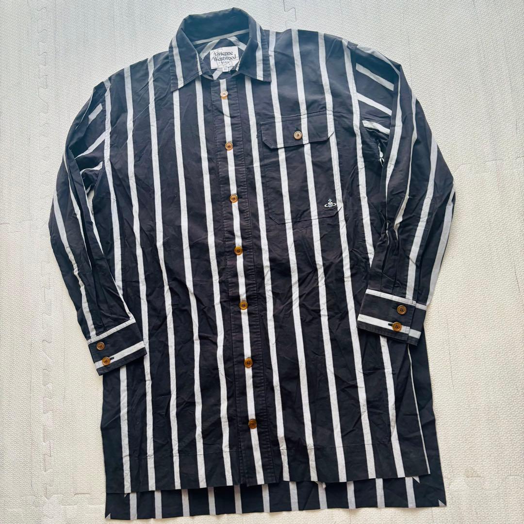 【希少】Vivienne Westwood ストライプ ロングシャツコート