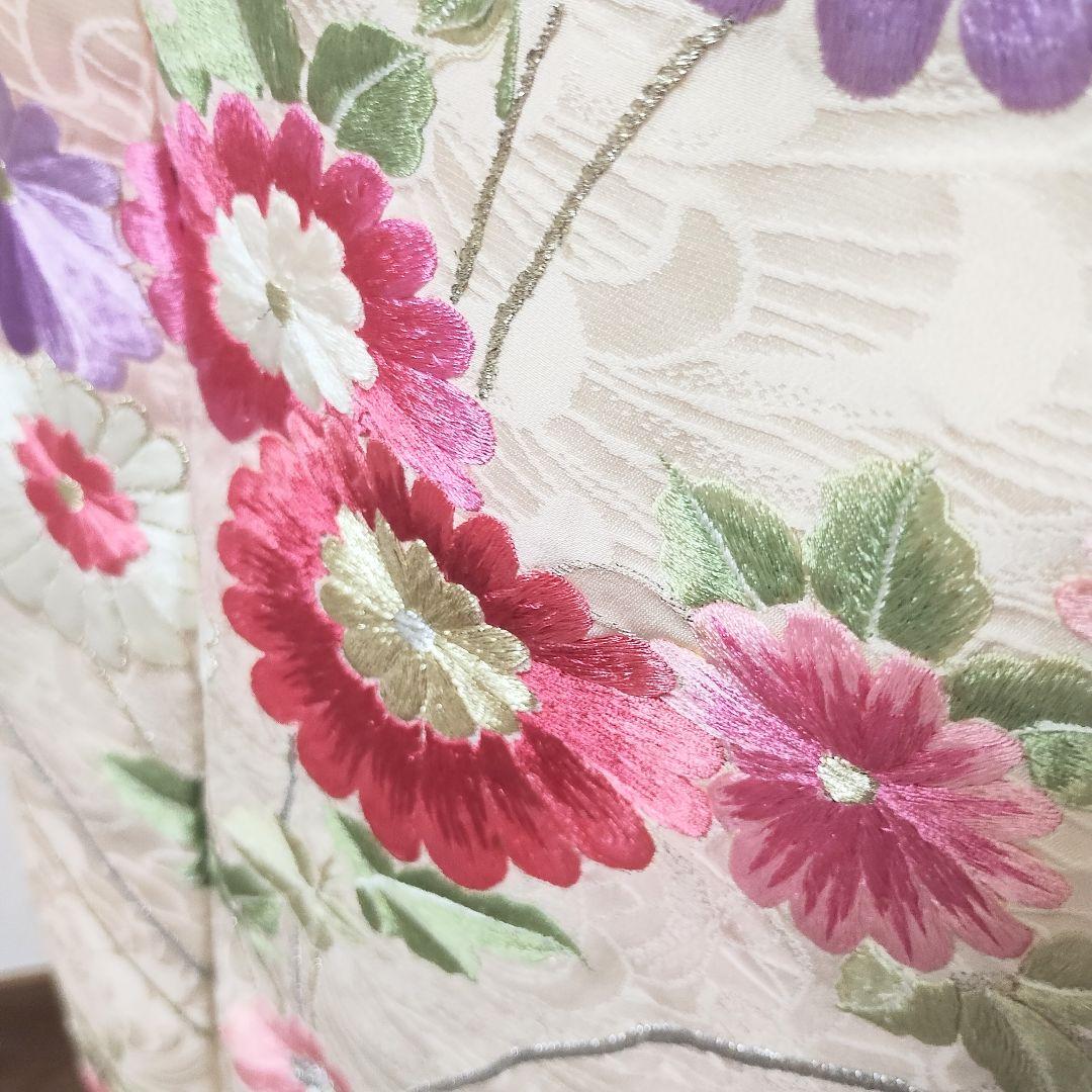 成人式正絹振袖フルセット　薄ピンク　刺繍　豪華　　上品　長襦袢