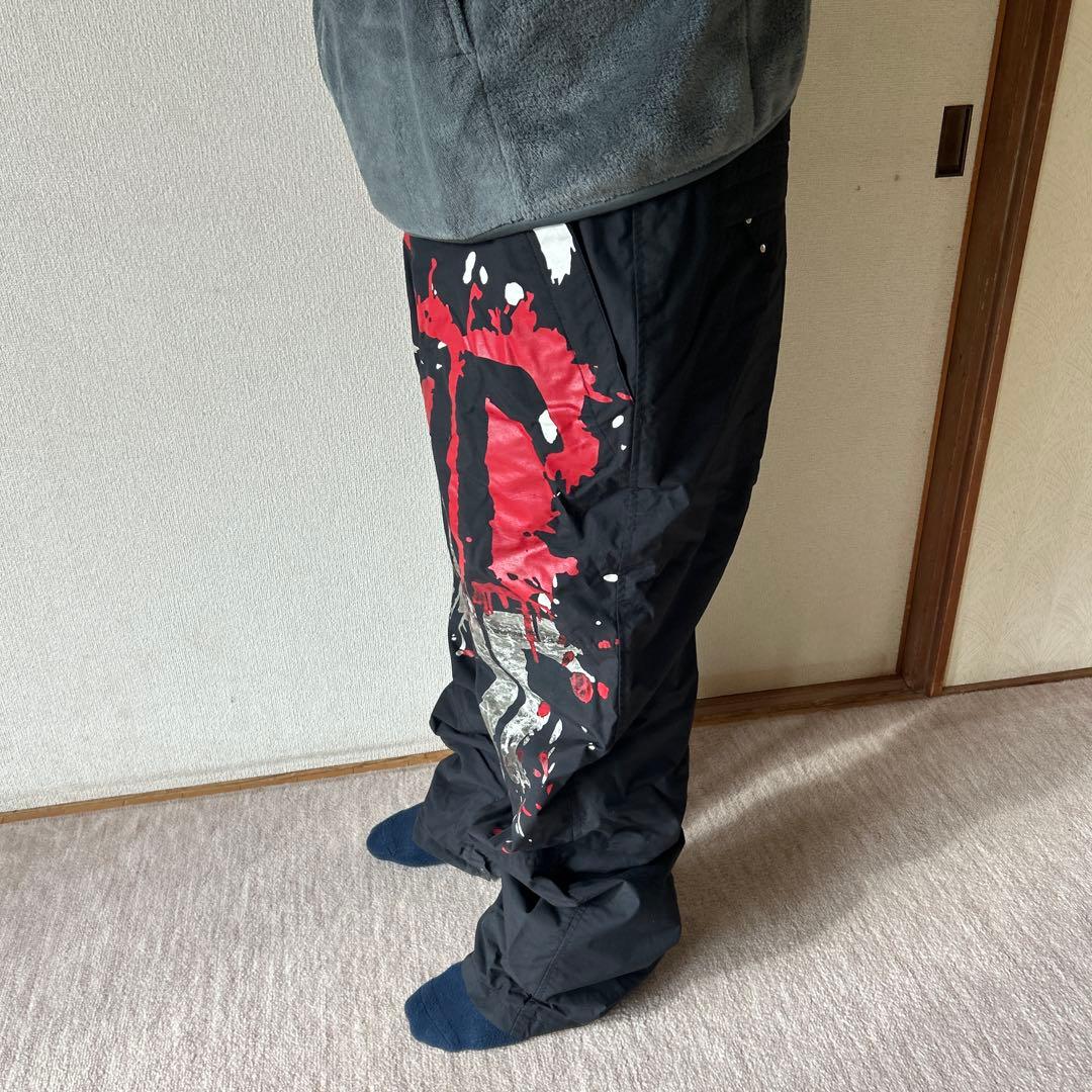 テックナイン TECHNINEスノーボードパンツ 黒/赤 XL