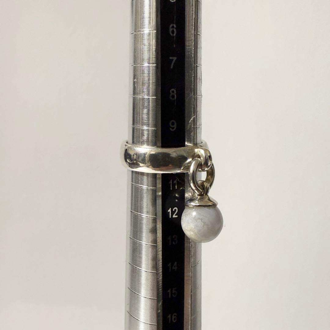 ティファニー ドアノック　ボールダングルリング ローズクォーツ10号SV925