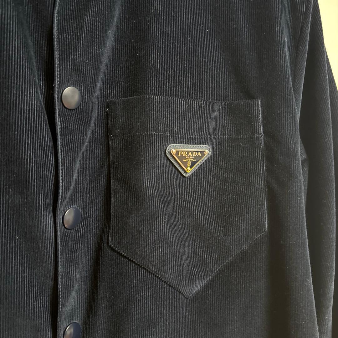 PRADA プラダ　コーデュロイシャツジャケット　ネイビー　　L