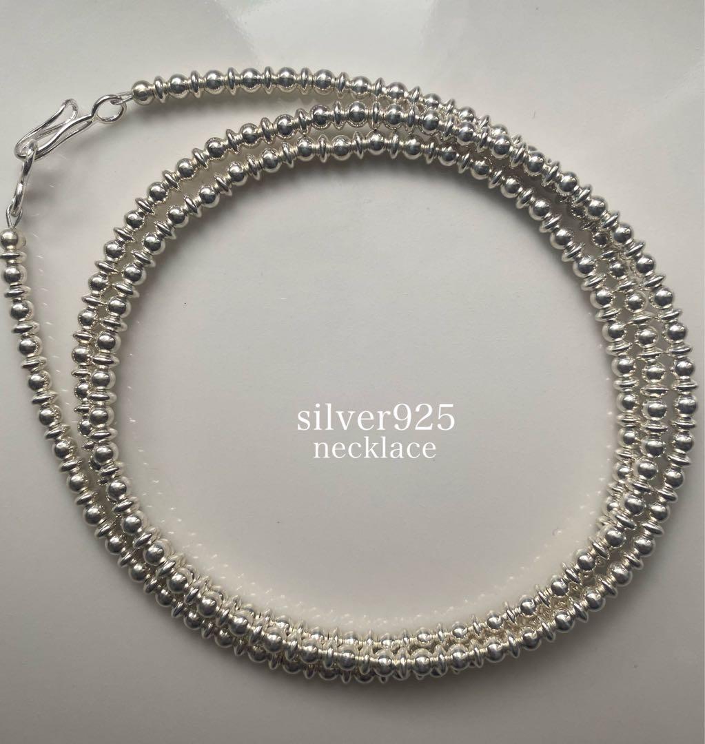 silver シルバー 925 ビーズ ネックレス 45 65 25インチ