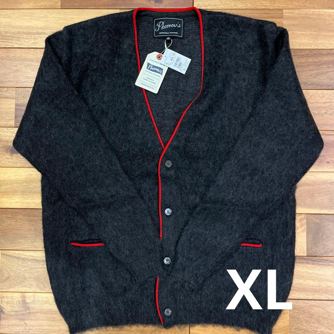 【新品】 Pherrow's モヘア カーディガン グレー XL