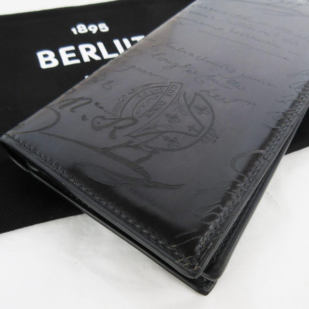 美品 25年製 ベルルッティ サンタル フラップ ロングウォレット ブラック