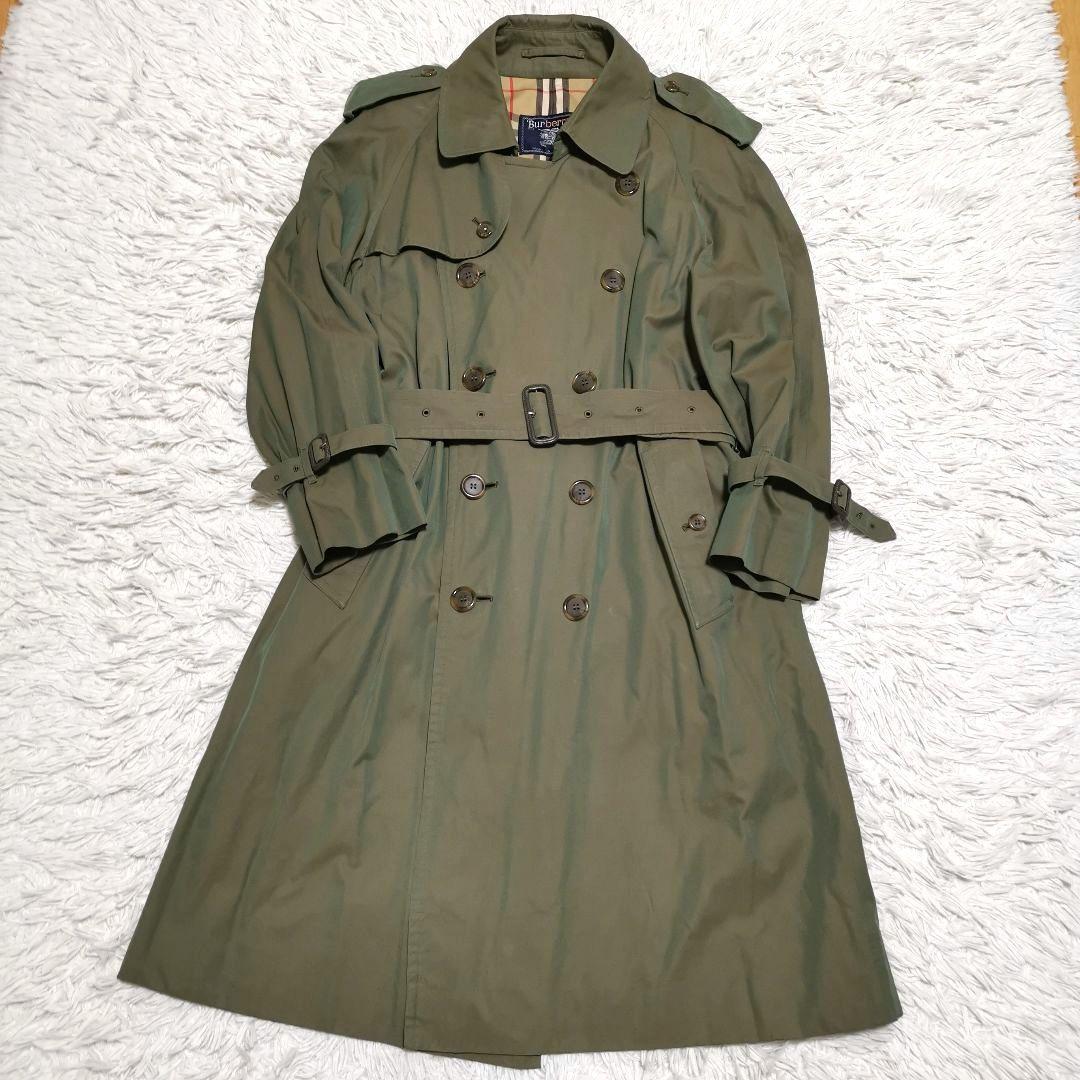 英国製 バーバリー トレンチコート ノバチェック 人気色 玉虫 着丈113