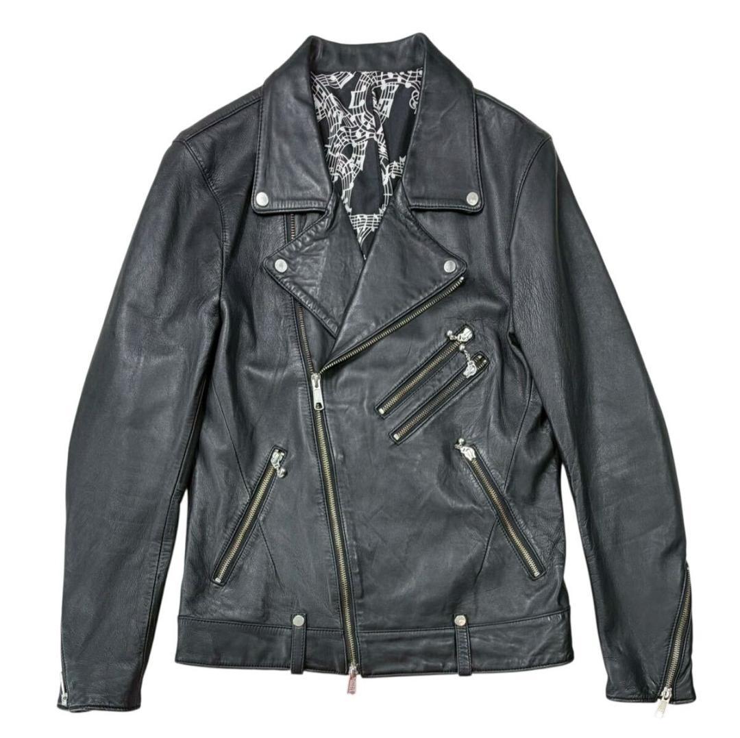 ナンバーナイン シープレザー ダブルライダース ジャケット ブラック 2