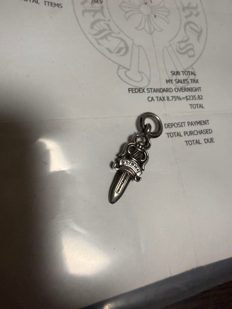 クロムハーツネックレス/クロムハーツ/ダガーチャーム/インボイス付属/