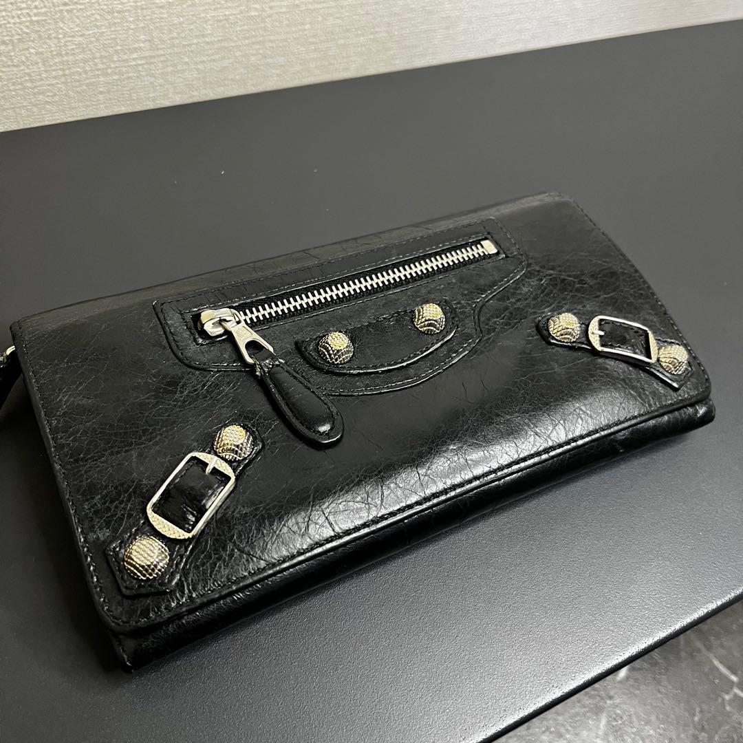 BALENCIAGA バレンシアガ レザー 長財布 ブラック