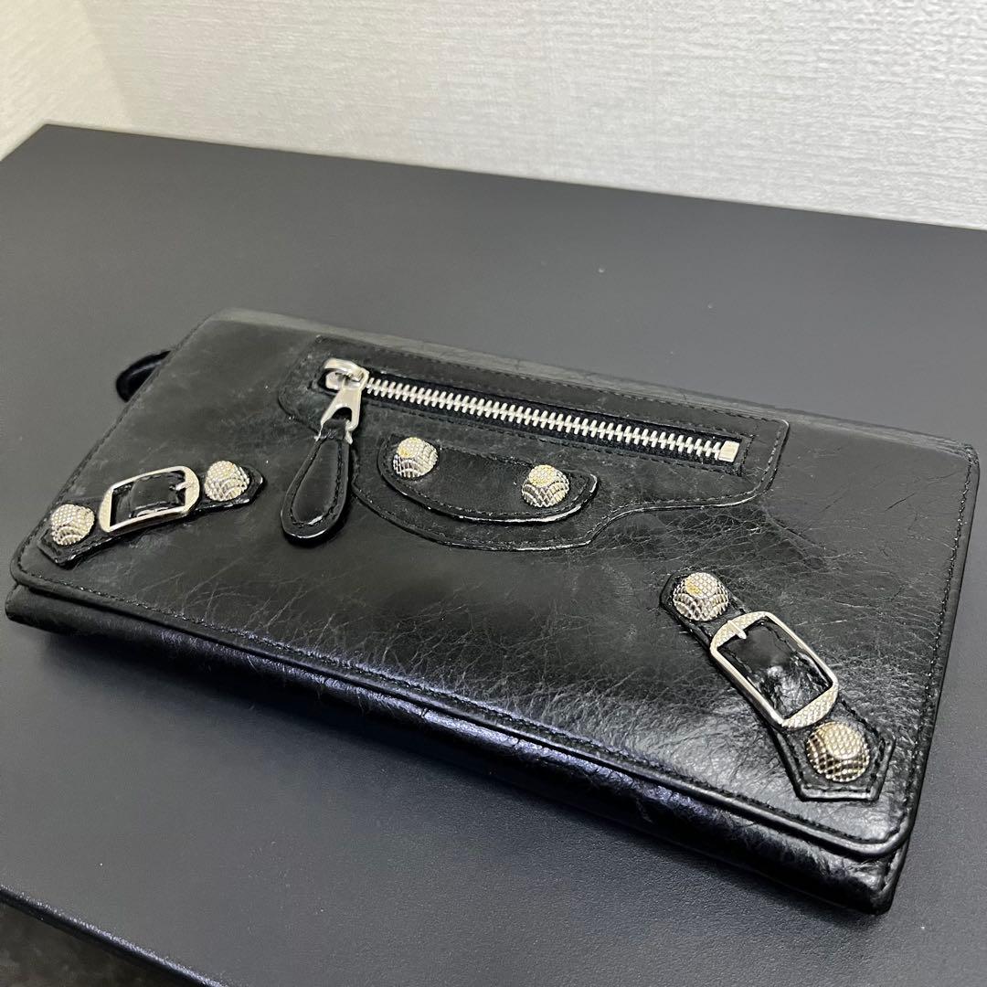 BALENCIAGA バレンシアガ レザー 長財布 ブラック
