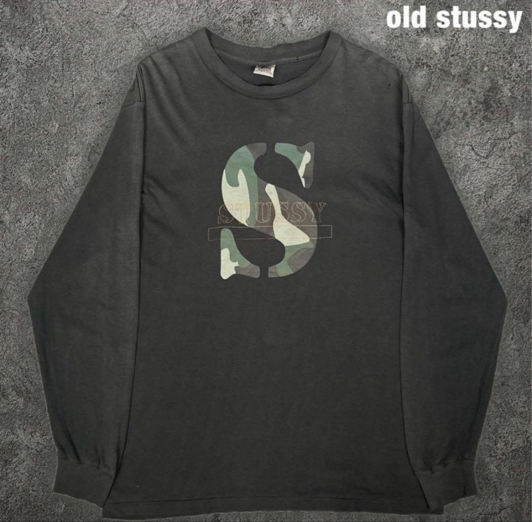 ル*プ様 OLD Stussy カモフラージュロゴ 長袖Tシャツ