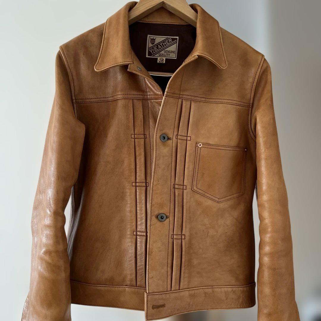 y2レザー　　ホースハイド　柿渋　大戦