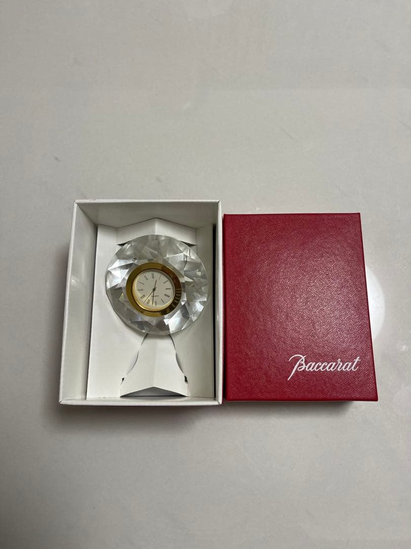 【Baccarat】クリスタル置時計 箱付き