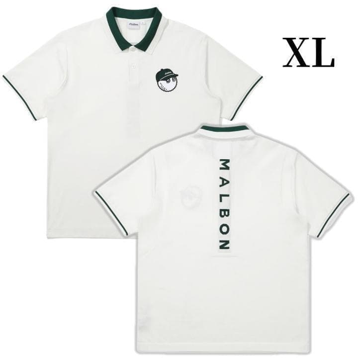 マルボンゴルフ ポロシャツ malbon golf メンズ シャツ 白色XL