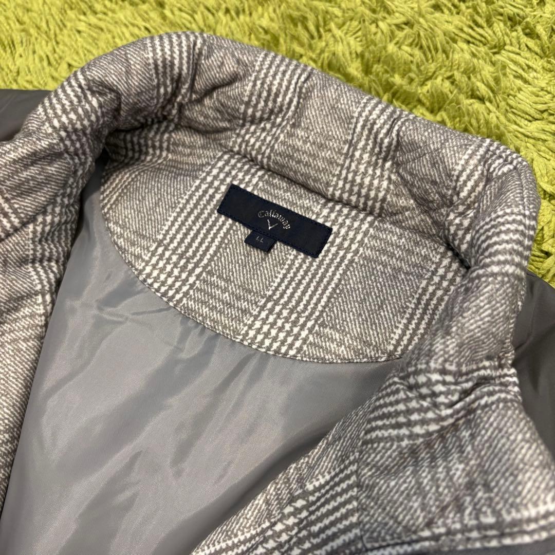 Callaway キャロウェイ 中綿ベスト グレンチェック柄 グレー LLサイズ
