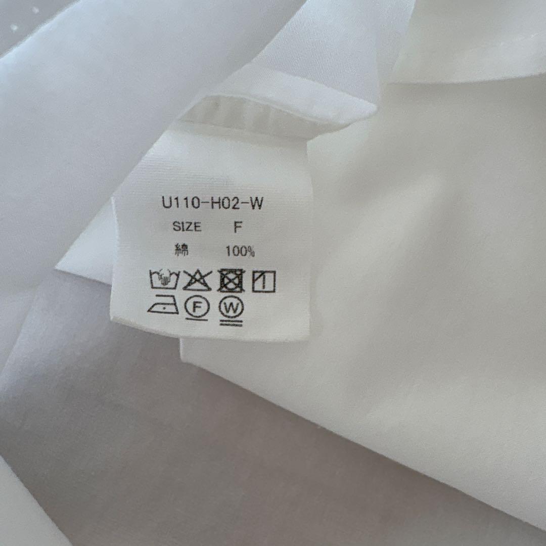 め*こ様 HUIS オーガニックコットンバンドカラー半袖ワイドブラウス