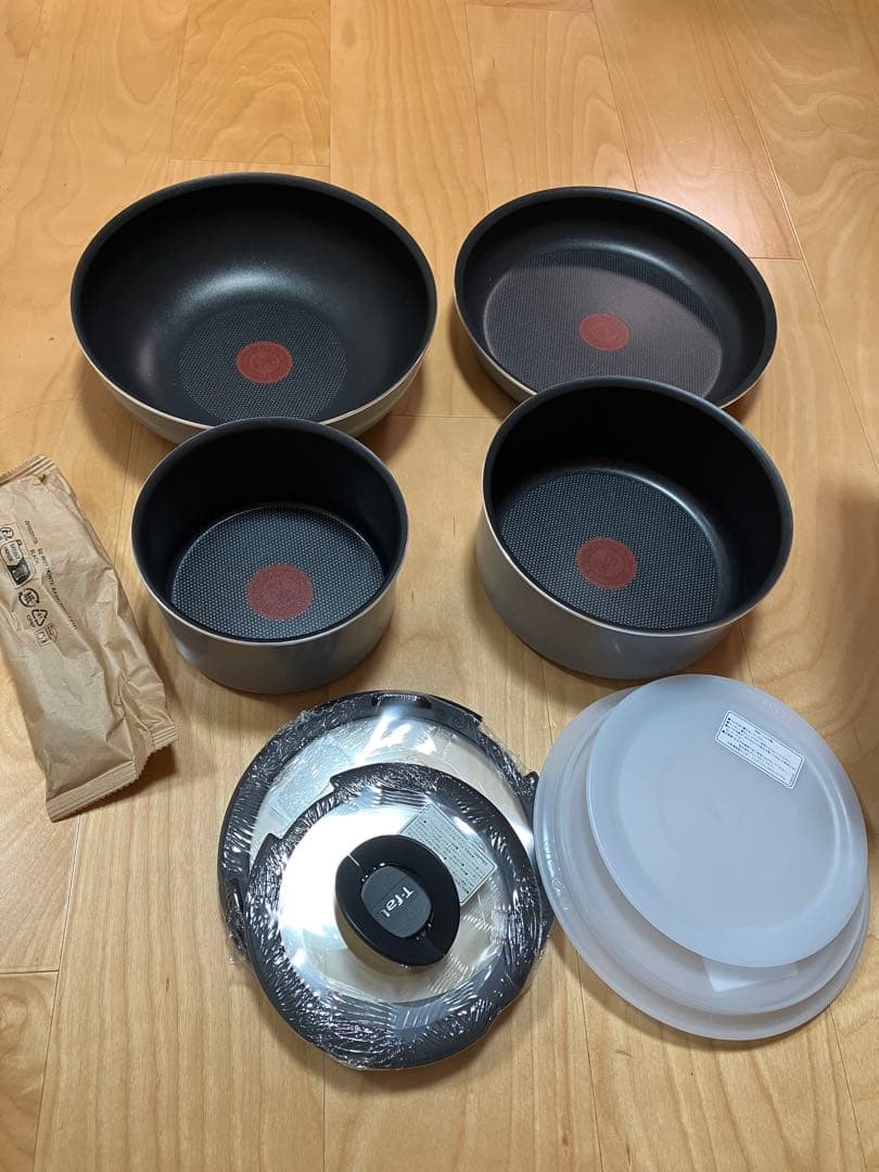 【新品】T-fal 鍋・フライパンセット ガス火対応　フレーズグレー