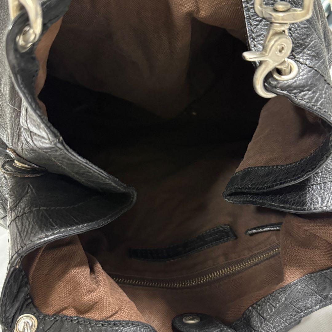 ダニエル&ボブ クロドーロ クロコ型押し レザー トート 黒 バーニーズ