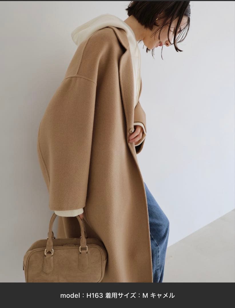 リバー ロング コクーン コート evernavy エバーネイビー