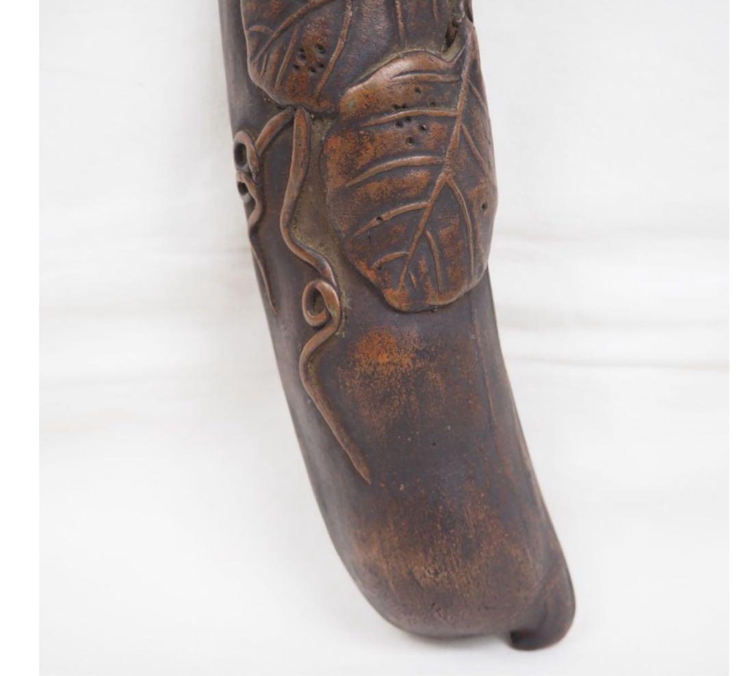 送料無料　江戸時代　備前焼　豆形掛け花入れ　煎茶道具