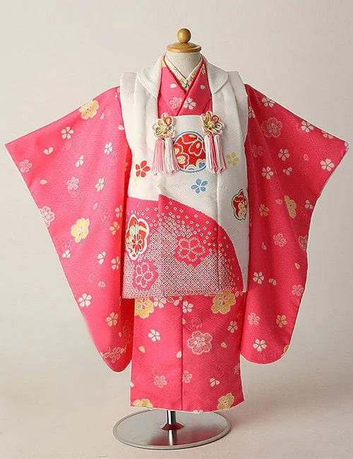3歳 女の子 着物　七五三　753　被布　ピンク