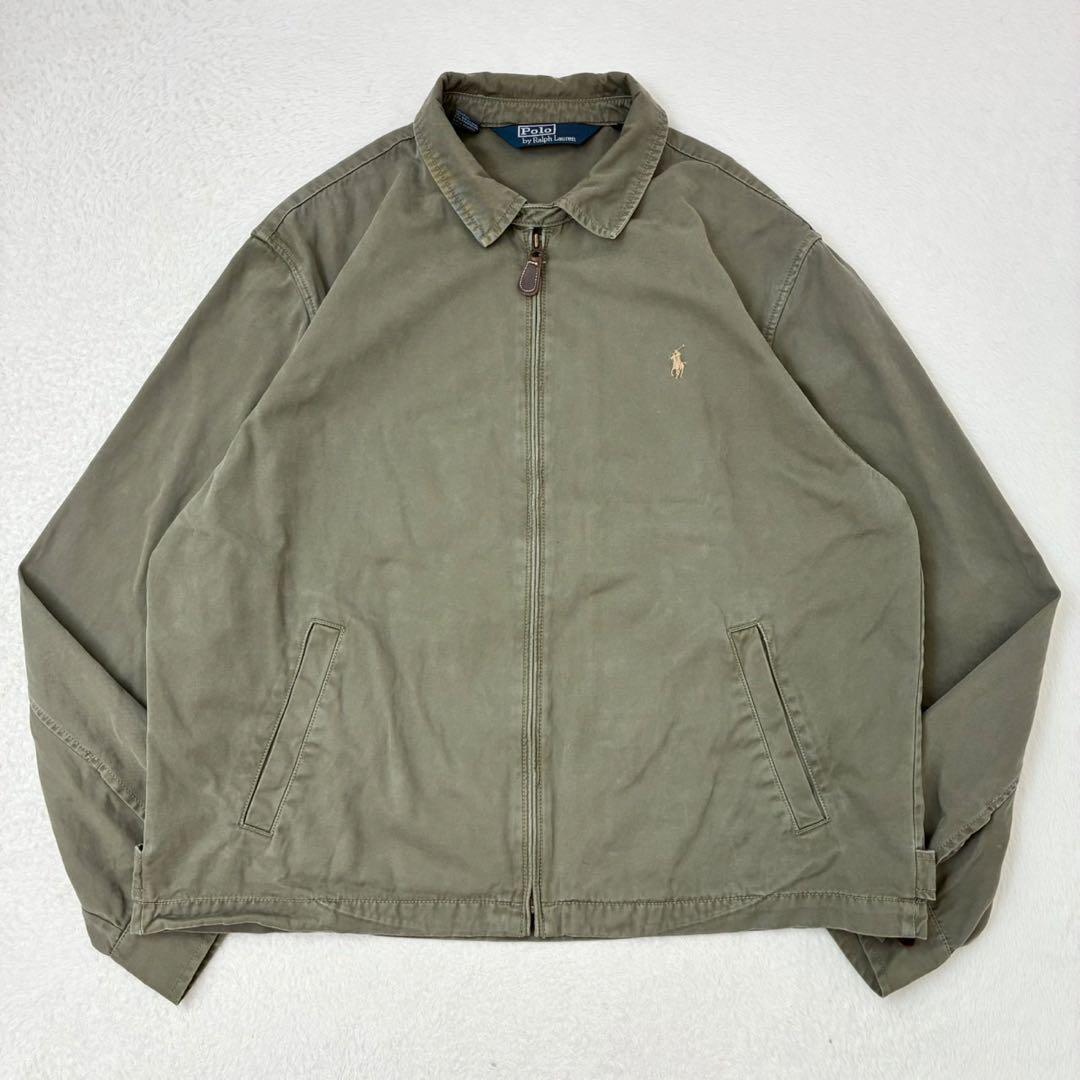 ポロバイラルフローレン　スウィングトップ　カーキ　ポニー刺繍　XL 90s