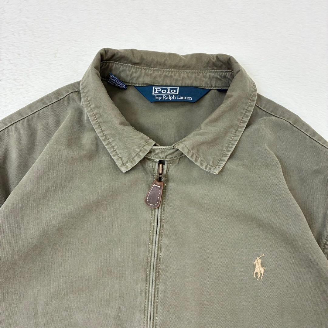 ポロバイラルフローレン　スウィングトップ　カーキ　ポニー刺繍　XL 90s